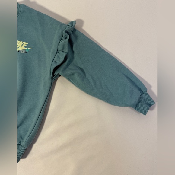 Nike Girls Outfit Set XS 4 Sweatshirt Top & Floral Flare Leggings Pants Logo - Picture 3 of 14